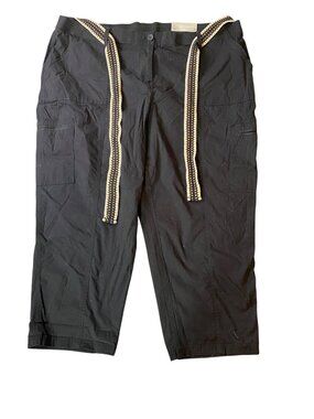 NWT Chicos Size 4 Black Belted Convertible Capri Pants Size 20